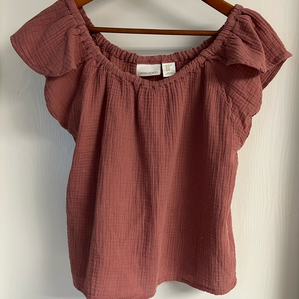 Cynthia Rowley mauve shirt, textured fabric